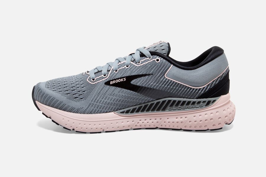 Brooks Running Shoes Womens Grey/Black/Pink - Transcend 7 Road - 9406-XBEOJ